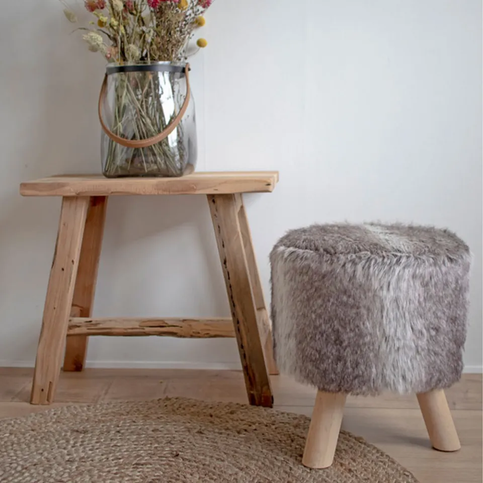 Artichok Jules driftwood houten bankje - 50 x 25 cm bruin, foto 2