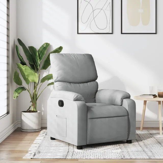 vidaXL Fauteuil verstelbaar stof lichtgrijs