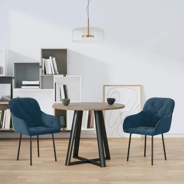 vidaXL Eetkamerstoelen 2 st fluweel blauw