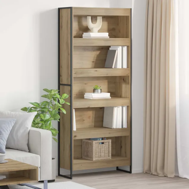 vidaXL Boekenkast 80 x 30 x 189,5 cm Bewerkt hout Ambachtelijk eiken Bruin