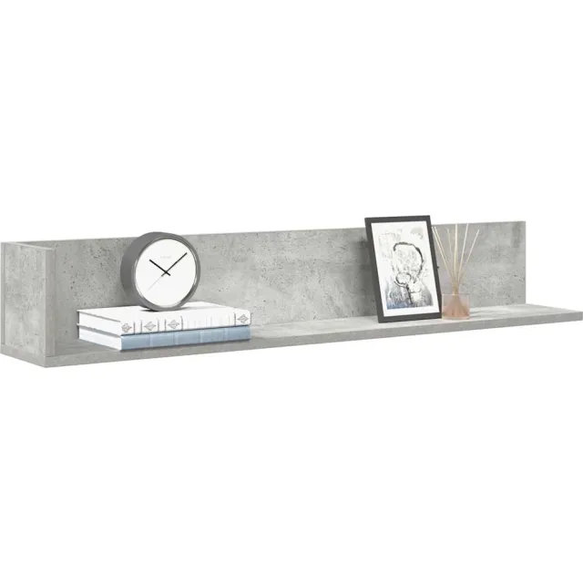 vidaXL Wandschappen 2 st 100x16,5x16,5 cm spaanplaat betongrijs