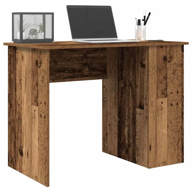 vidaXL Bureau 100x55x75 cm bewerkt hout oud houtkleurig bruin, foto 2