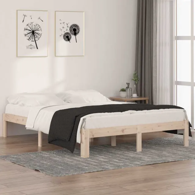 vidaXL Bedframe massief hout 150x200 cm bruin
