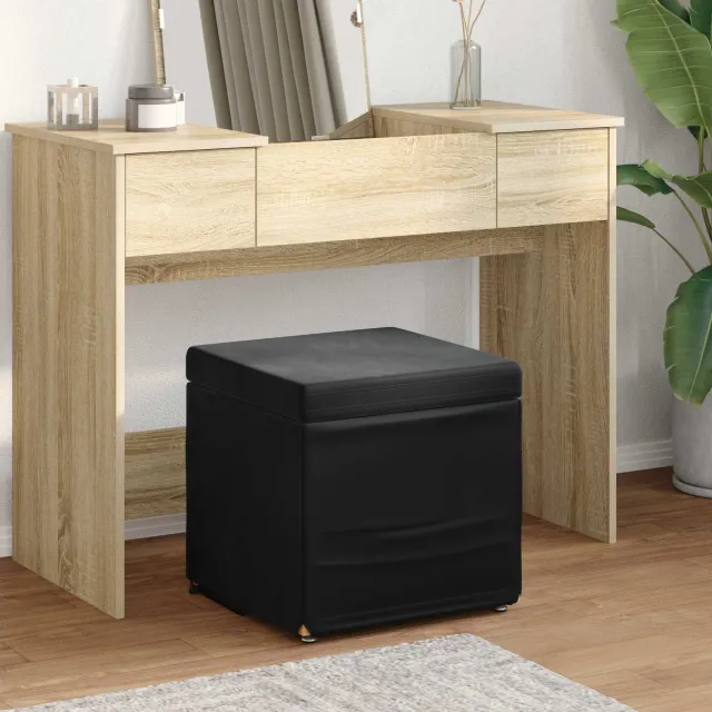vidaXL Kruk Zwart 41 x 41 x 40 cm Velvet en Gefabriceerd Hout, foto 2