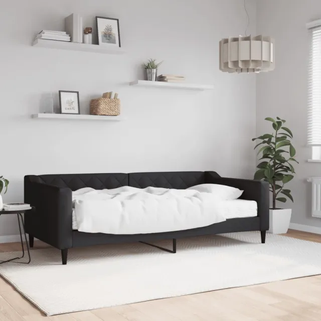 vidaXL Slaapbank met matras 90x190 cm stof zwart