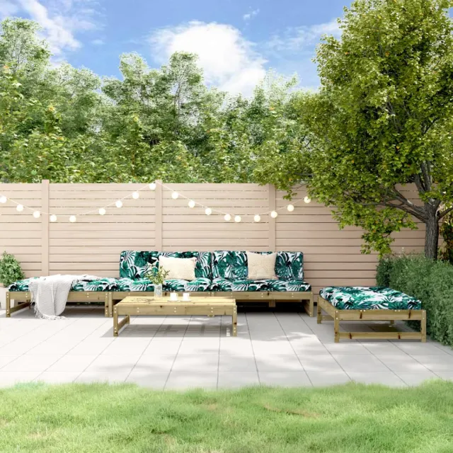 vidaXL 5-delige Loungeset met kussens geïmpregneerd grenenhout bruin, foto 2