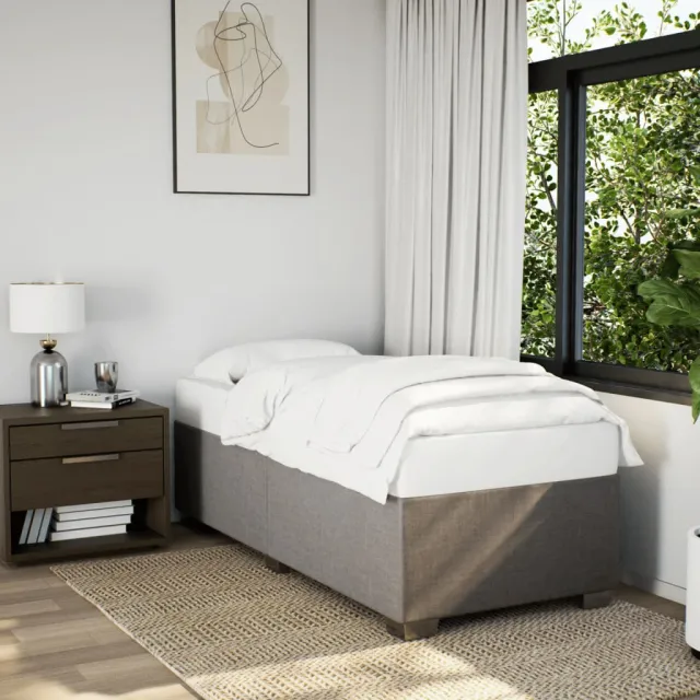 vidaXL Bedframe zonder matras 90x200 cm stof taupe