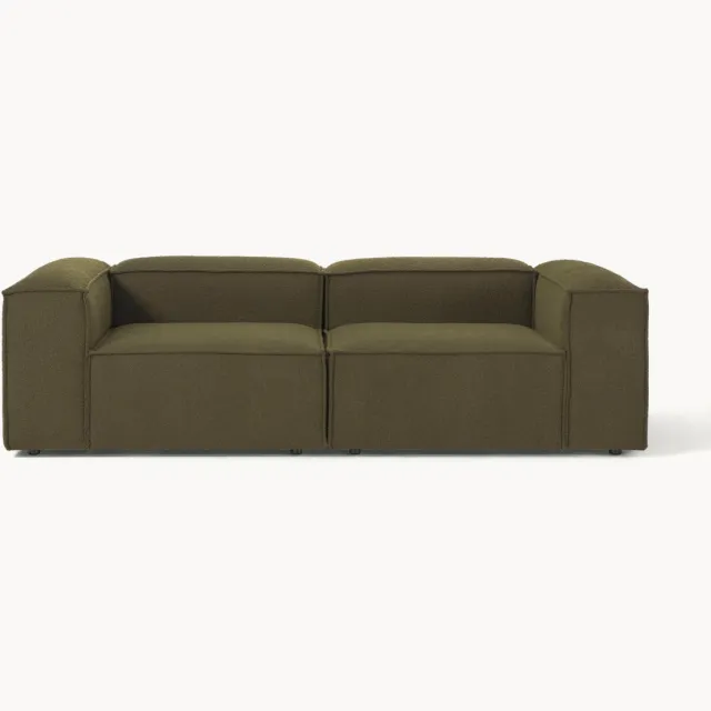 Westwing Collection Modulaire bank Lennon (3-zits) uit bouclé groen
