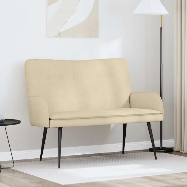 vidaXL 2-Zits Sofa Crèmekleurig 115 x 61 x 87 cm Stof