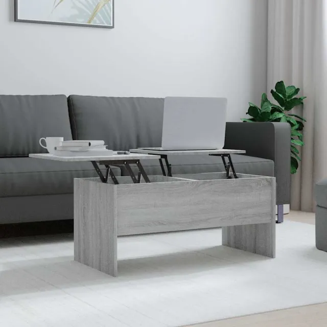 vidaXL Salontafel 102x50,5x46,5 cm bewerkt hout grijs sonoma eiken, foto 2