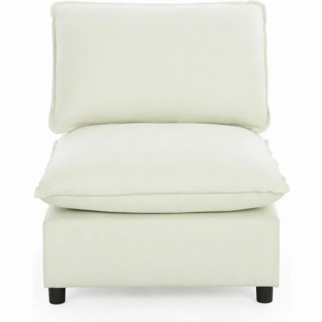 COVREO Fauteuil 74x85x78 cm crème stof, zonder armleuningen, voor woonkamer