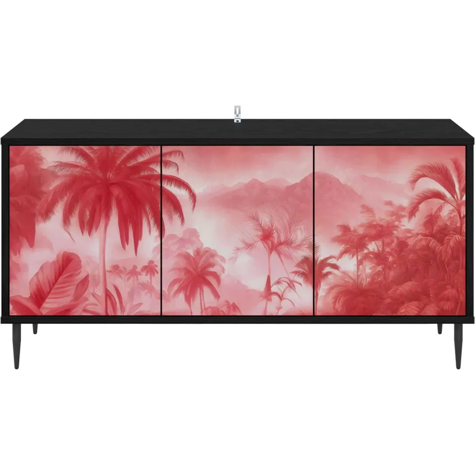 vidaXL Tv-meubel AACHEN 102 x 33 x 51 cm Zwart eiken Bewerkt hout, foto 4