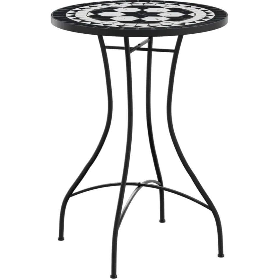 vidaXL Bistrotafel mozaïek Ø50x70 cm keramiek zwart, foto 3