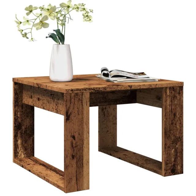 vidaXL Bijzettafel 50x50x35 cm bewerkt hout oud houtkleurig bruin, foto 2