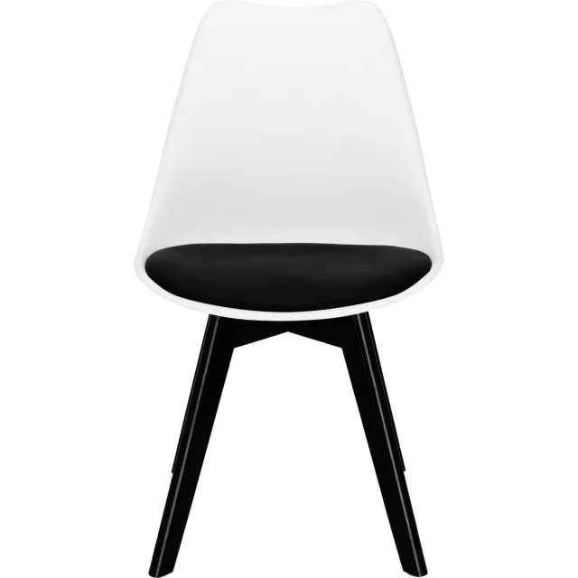 springos Scandinavische Stoel - Fluwelen - Metaal - Woonkamer - Keuken - Eetkamer - Interieur - Zwart - Wit