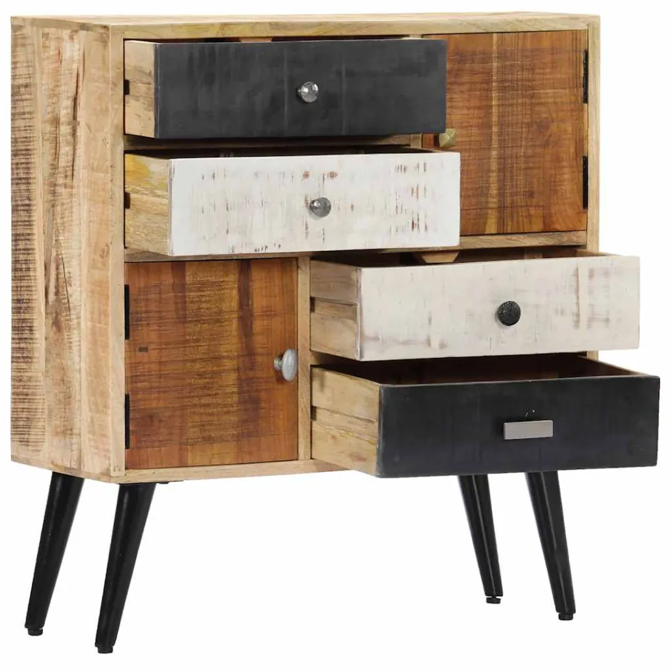 vidaXL Dressoir 70x30x78 cm massief mangohout bruin, foto 4