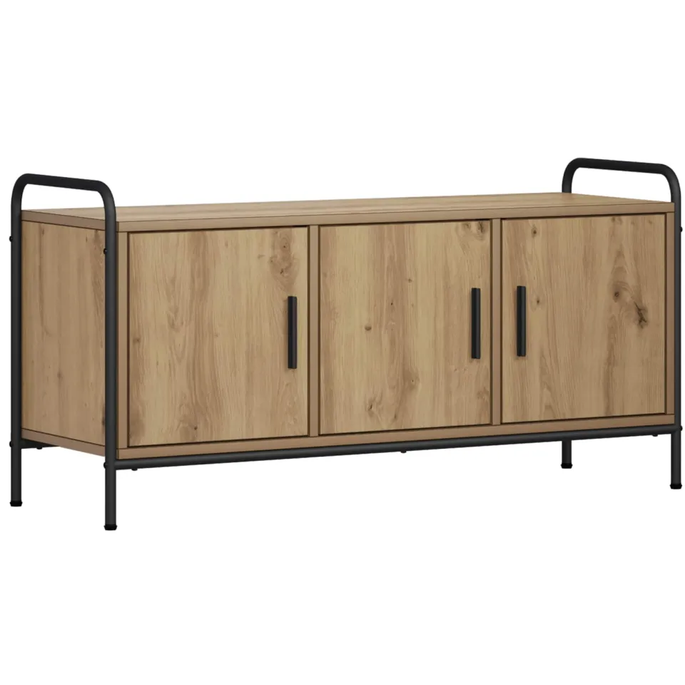 vidaXL Tv-meubel 79,5 x 33 x 50 cm Artisanaal eiken Bewerkt hout, foto 3