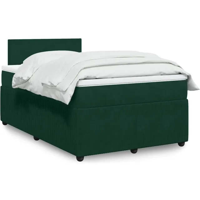 vidaXL Boxspring met matras fluweel donkergroen 120x200 cm groen