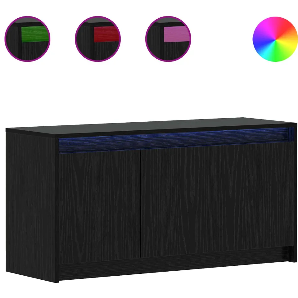 vidaXL TV-kast 100 x 34 x 50 cm Zwart eiken Bewerkt hout, foto 3