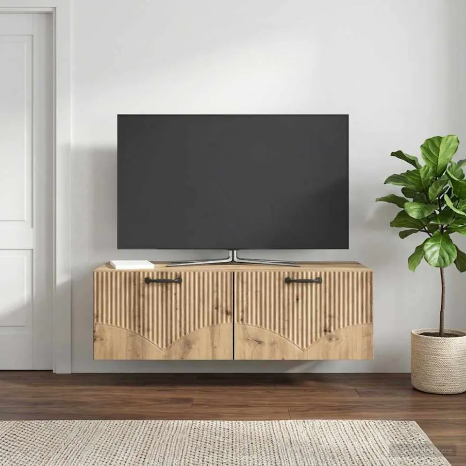 vidaXL Wandbeugel TV-kast 98 x 41 x 30 cm Artisanaal eiken, foto 4