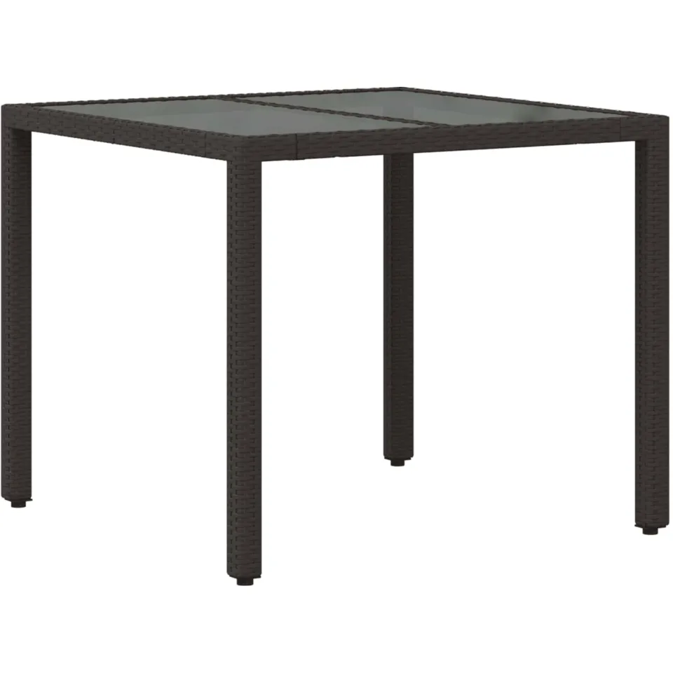 vidaXL Buiten eettafelset 5 st Zwart poly rattan, foto 4