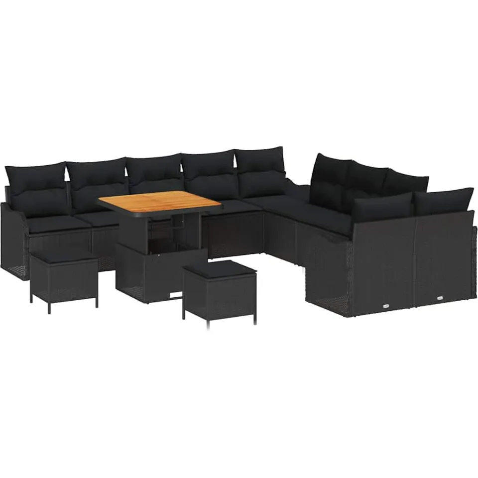 vidaXL Tuin Sofa Set 13 st Zwart poly rattan