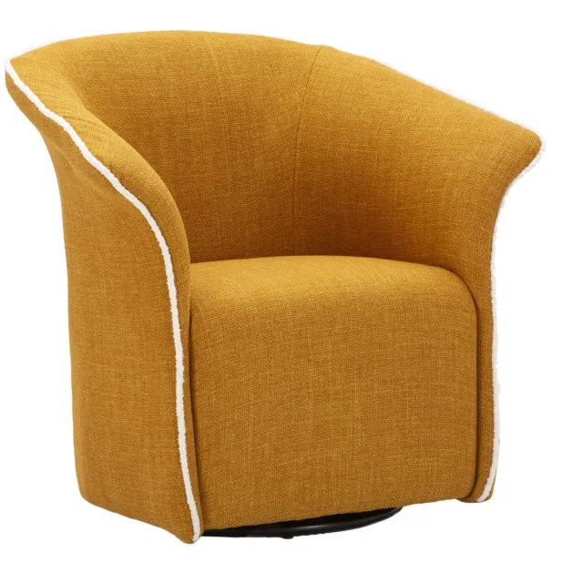 Mauro Ferretti Fauteuil Senape Siena Swivel Armchair 83,5×66×80 cm Mosterdgeel
