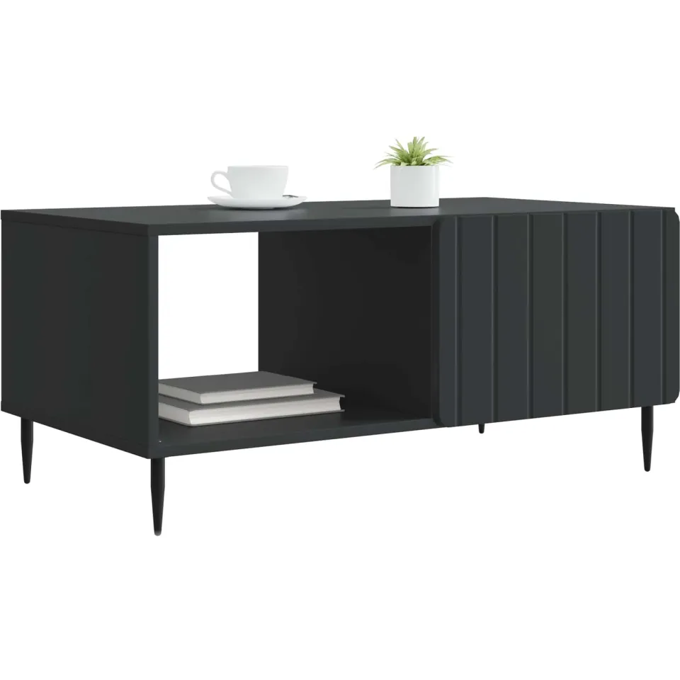 vidaXL Salontafel Zwart 90 x 50 x 40 cm Bewerkt hout