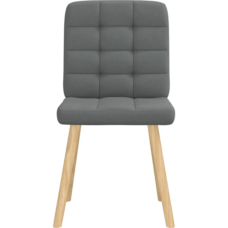 vidaXL Eetkamerstoelen 2 st stof donkergrijs grijs, foto 4