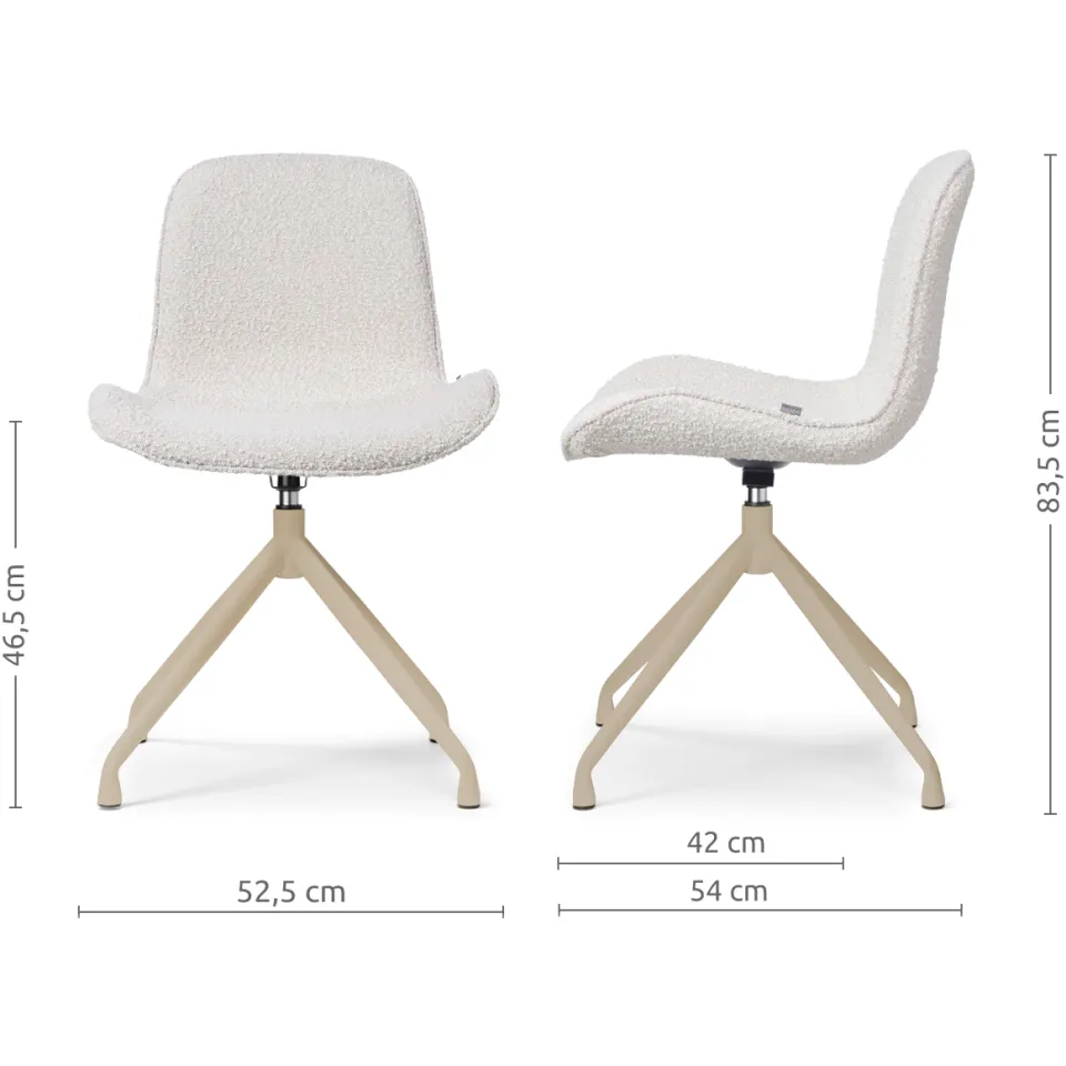 Nolon Nola-Fé draaibare eetkamerstoel bouclé beige - beige onderstel, foto 2