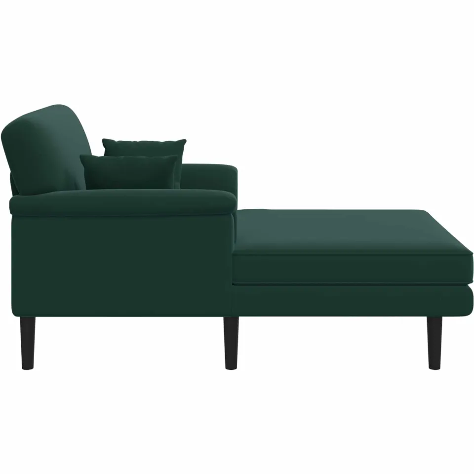 vidaXL Chaise longue Donkergroen fluweel groen, foto 4