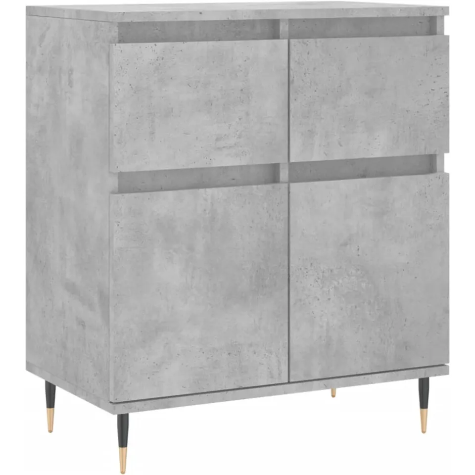 vidaXL Dressoir 60x35x70 cm bewerkt hout betongrijs grijs, foto 3
