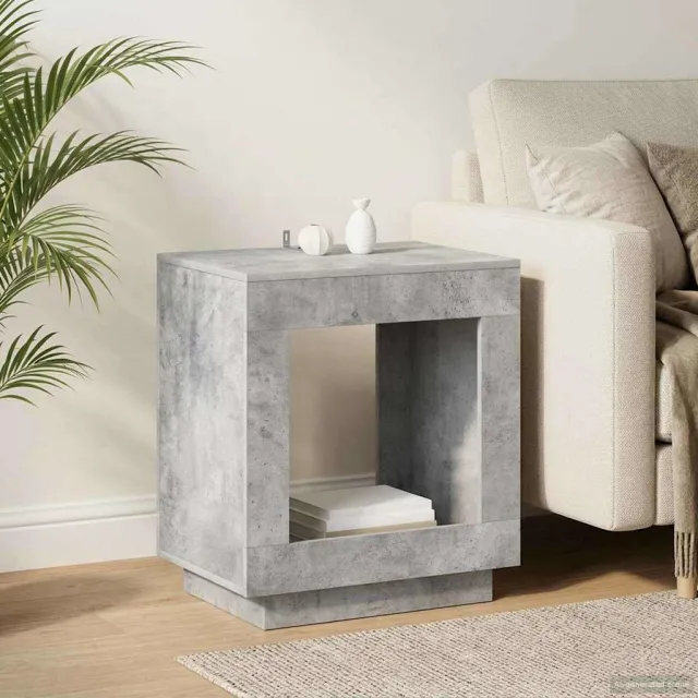 vidaXL Bijzettafel Betongrijs 60 x 40 x 65 cm Bewerkt hout