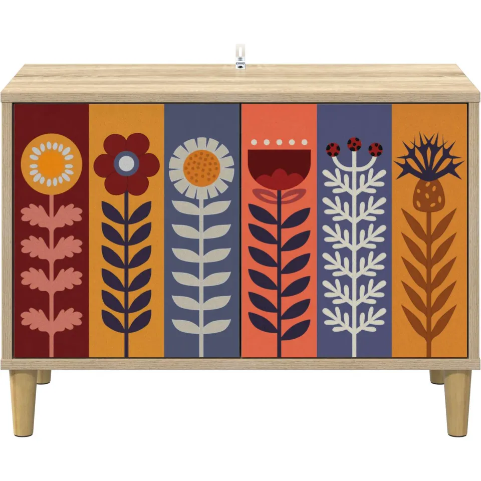 vidaXL Tv-meubel ESSEN 69 x 33 x 50 cm Sonoma Bewerkt hout bruin, foto 4