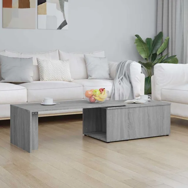 vidaXL Salontafel 150x50x35 cm bewerkt hout grijs, foto 2