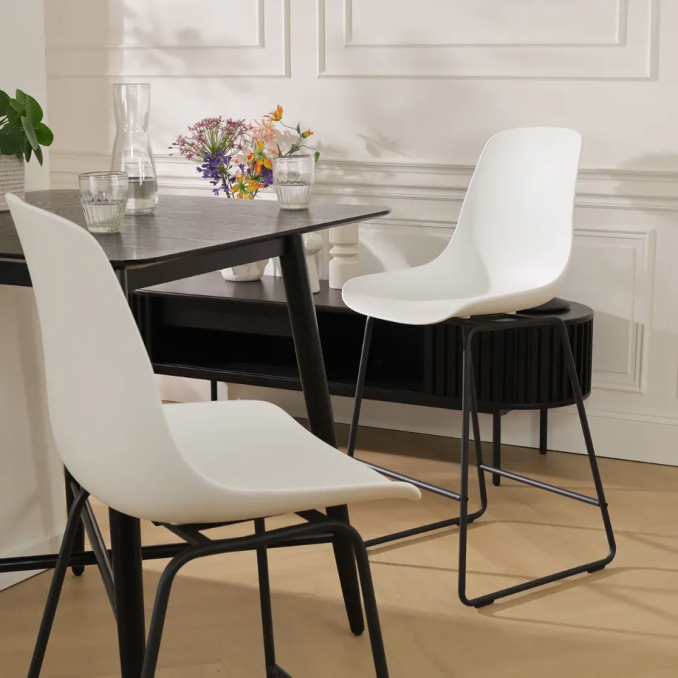 Nolon Nino-Pip barkruk wit - zwart onderstel - 75 cm, foto 2