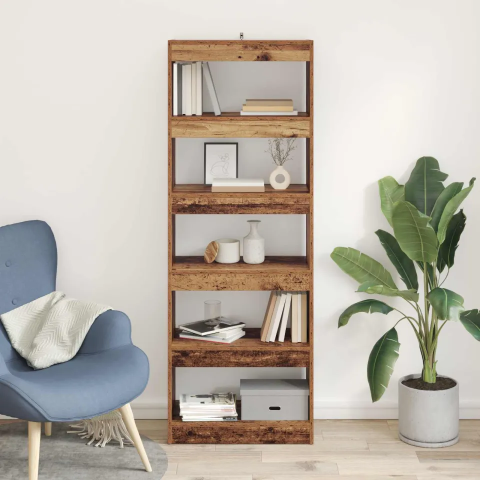 vidaXL Boekenkast 5-laags 60 x 30 x 166 cm Bewerkt hout Oud hout bruin, foto 3