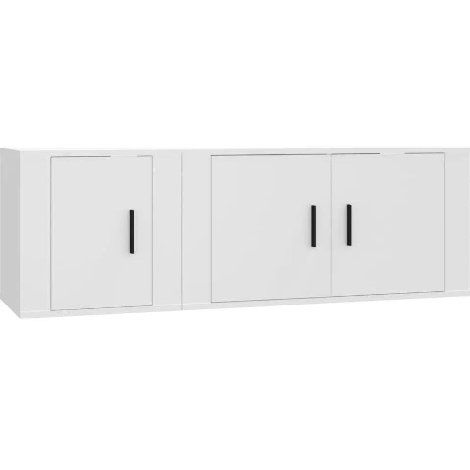 vidaXL 2-delige Tv-meubelset bewerkt hout wit, foto 3