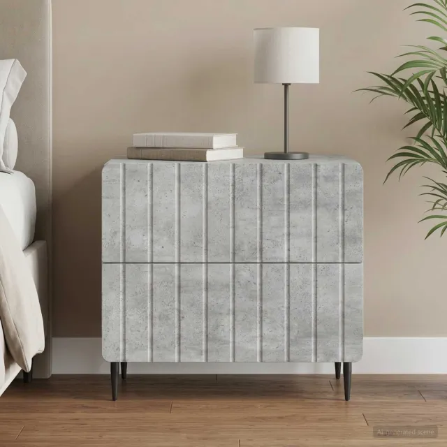 vidaXL Nachtkastje Betongrijs 62 x 34,5 x 49,5 cm Bewerkt hout
