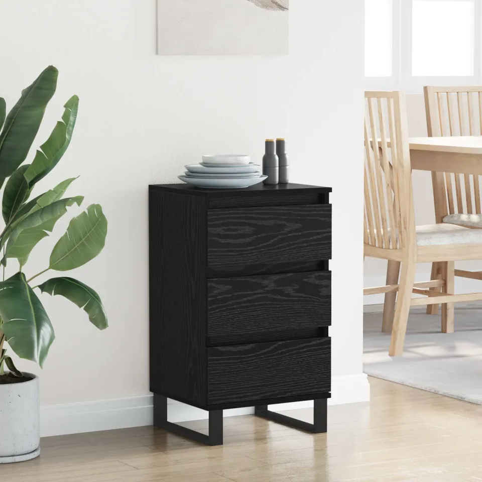 vidaXL Dressoir Zwart eiken Bewerkt hout, foto 3