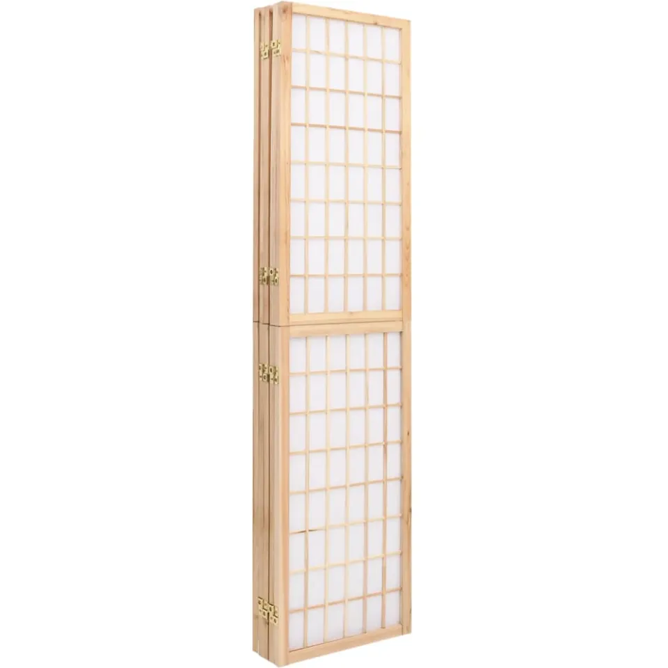 vidaXL Kamerscherm inklapbaar 5 panelen Japanse stijl 200x170 cm bruin, foto 4