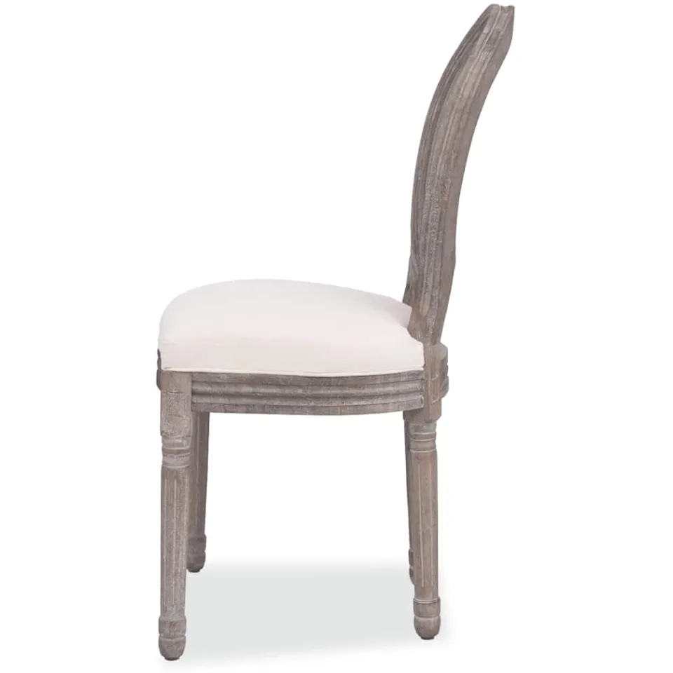 vidaXL Eetkamerstoelen 6 st stof crèmekleurig, foto 4