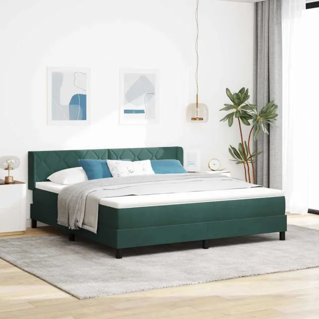 vidaXL Boxspringbed met hoofdeinde Donkergroen 200 x 180 cm Fluweel