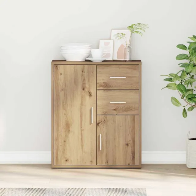 vidaXL Dressoir Artisan Eiken 60 x 31 x 70 cm Bewerkt hout Bruin