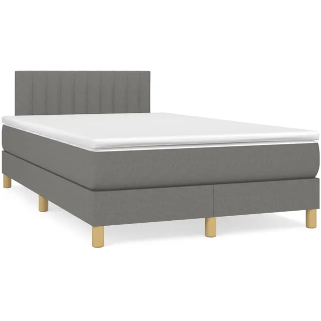 vidaXL Boxspring met matras stof donkergrijs 120x190 cm grijs