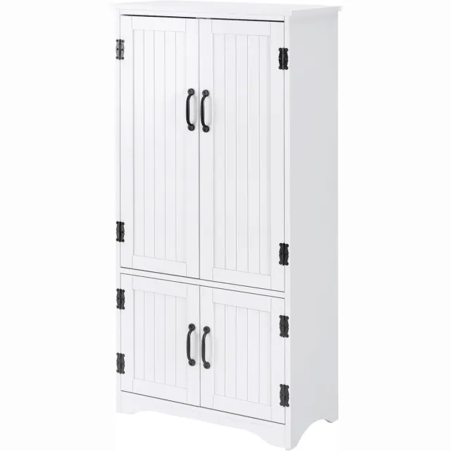Homcom Keukenkast-Hout-60x30x123cm-Wit
