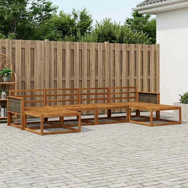 vidaXL Buiten bankenset 6 st 6-zits Naturel Massief Acaciahout