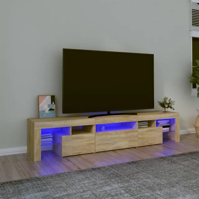 vidaXL Tv-meubel met LED-verlichting 200x36,5x40cm sonoma eikenkleurig, foto 2