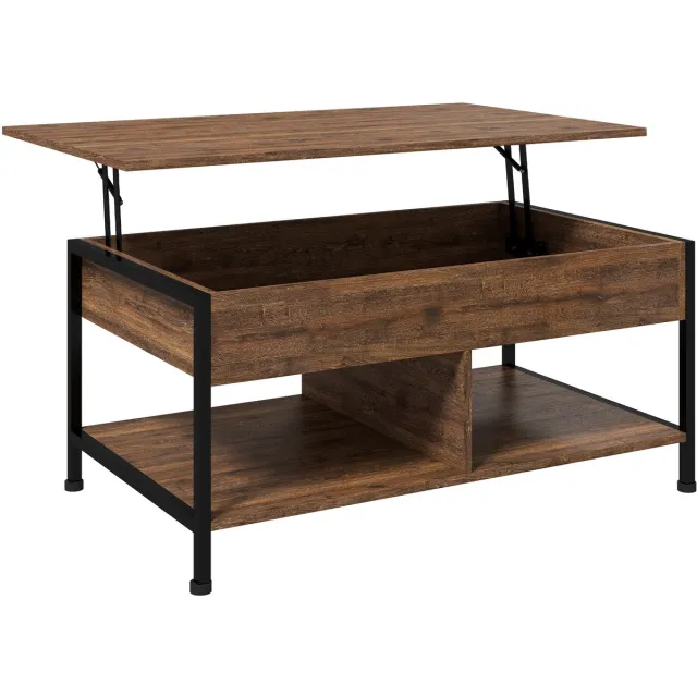 Homcom Salontafel-MDF-100x60x46cm-Rustiek Bruin