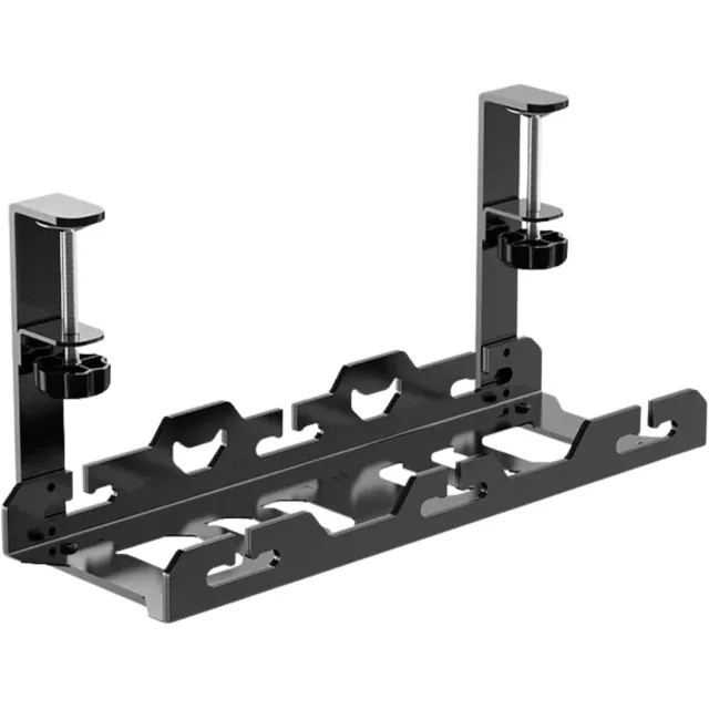 Happiq Kabelorganizer onder bureau - Voor thuiskantoor - Metalen draadopbergrek - Zwart 40CM